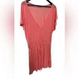 Decolette coral dress